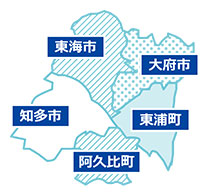 東海市／東浦町／大府市／知多市／阿久比町地図